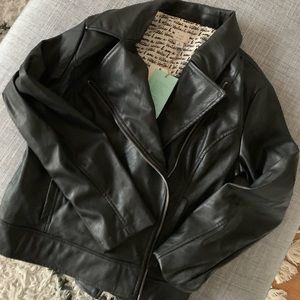 A New Day leather moto jacket, size medium.